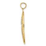 14K with White Rhodium Beaded Filigree Cross Charm - Image 2