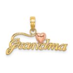 14k Two-Tone GRANDMA with Heart Charm