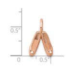 14K Rose Gold Solid Polished 3-D Ballet Slippers Charm - Image 5