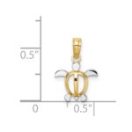 14K with White Rhodium Mini Sea Turtle Charm - Image 3