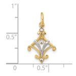 14K with White Rhodium Diamond-cut Chandelier Style Charm - Image 3