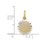 14K and White Rhodium Diamond-cut Mini Sunflower Charm - Image 3