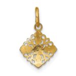 14K and White Rhodium Mini Cross Medallion Charm - Image 4
