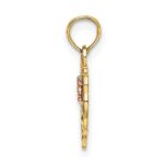 14k Two-Tone SWEET 16 Heart with Flower Charm - Image 2