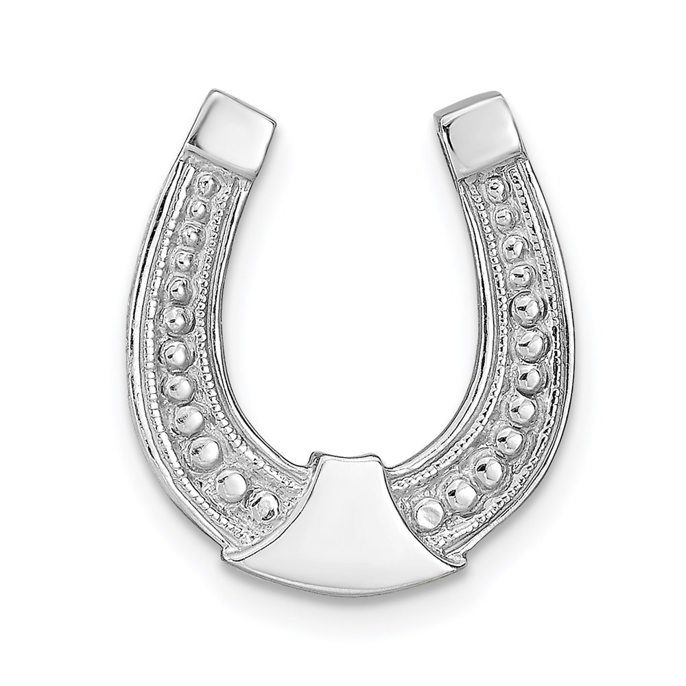 K9568W.jpg 14k White Gold Horseshoe Chain Slide Charm - Image 1