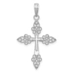 14k White Gold Filigree Cross Pendant