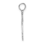 14k White Gold Polished R.N. Registered Nurse Pendant - Image 2