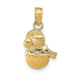 14K Snowman Charm