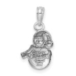 14K White Gold Snowman Charm - Image 4