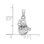 14K White Gold Snowman Charm - Image 3