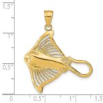 14K Polished and Cut-Out Textured Accent Stingray Charm - Image 3