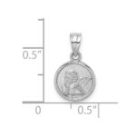 14k White Gold 10mm Textured Angel Coin Charm - Image 3