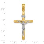 14K Two-tone Polished Crucifix Charm - Image 3