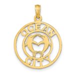14K OCEAN CITY with Dolphins Pendant