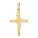 14K and White Rhodium Twist Diamond-cut Cross Pendant - Image 3