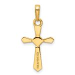14K and White Rhodium Diamond-cut Cross Pendant - Image 2