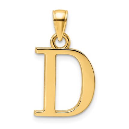 14K Letter D Initial Pendant