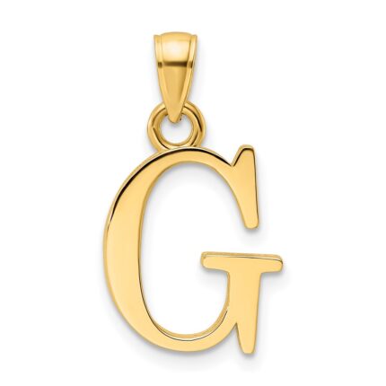 14K Polished Letter G Pendant