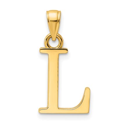 14K Polished Letter L Pendant