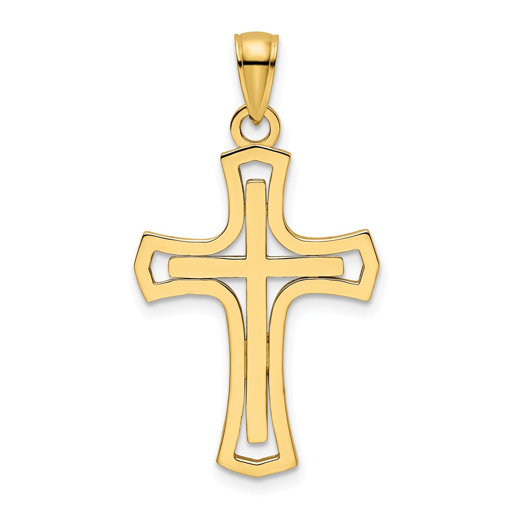 K9822.jpg 14K Polished Fancy Double Cross Pendant - Image 1