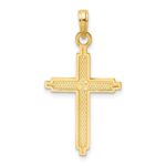 14K Polished Beaded Cross Pendant - Image 3