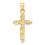 14K Polished & Textured Fancy Cross Pendant - Image 4