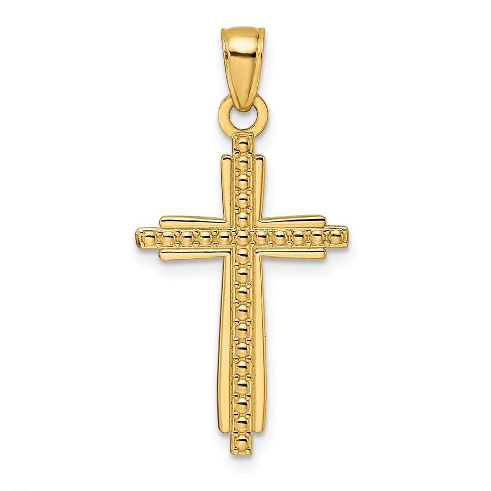 K9926.jpg 14K Polished & Textured Fancy Cross Pendant - Image 1