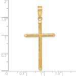 14K Polished and Textured Fancy Cross Pendant - Image 3
