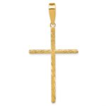 14K Polished and Textured Fancy Cross Pendant - Image 4