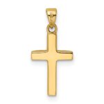 14K Polished Tapered Ends Hollow Cross Pendant - Image 4