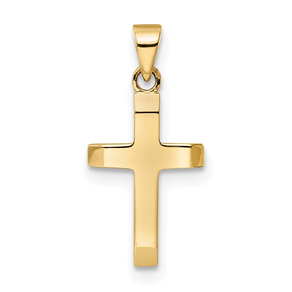 K9953.jpg 14K Polished Tapered Ends Hollow Cross Pendant - Image 1