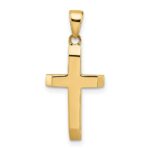 14K Polished Tapered Ends Hollow Cross Pendant
