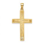 14k Satin/Polished Beveled Large Latin Cross Pendant - Image 4
