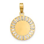 14K with Rose and White Rhodium Polished Baguette CZ Our Lady of Guadalupe Round Pendant - Image 4