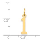 14k Small Elongated Number 1 Charm - Image 4
