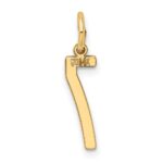 14k Small Elongated Number 7 Charm - Image 3
