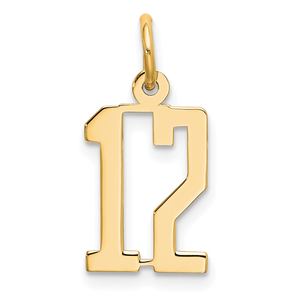 LES12.jpg 14k Small Elongated Number 12 Charm - Image 1