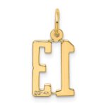 14k Small Elongated Number 13 Charm - Image 3