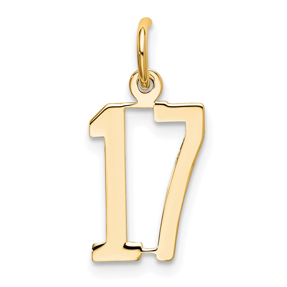 LES17.jpg 14k Small Elongated Number 17 Charm - Image 1