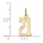 14k Small Elongated Number 21 Charm - Image 4