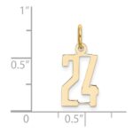 14k Small Elongated Number 24 Charm - Image 4