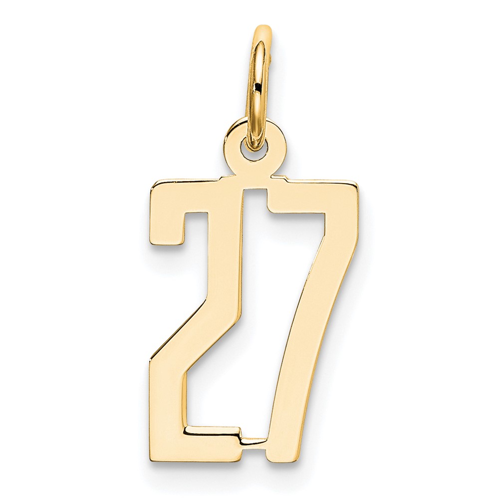 LES27.jpg 14k Small Elongated Number 27 Charm - Image 1