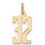 14k Small Elongated Number 32 Charm