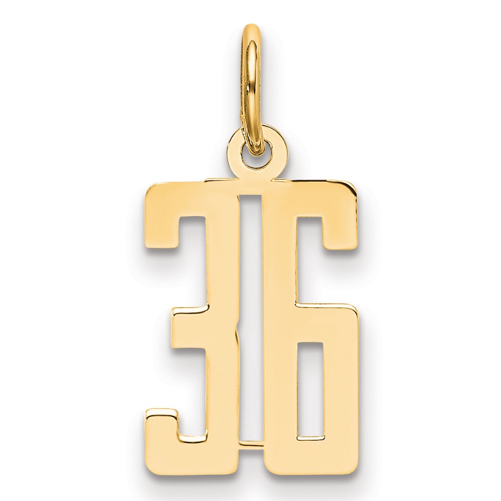 LES36.jpg 14k Small Elongated Number 36 Charm - Image 1