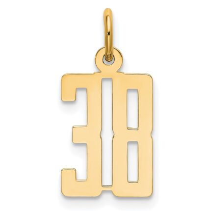 14k Small Elongated Number 38 Charm