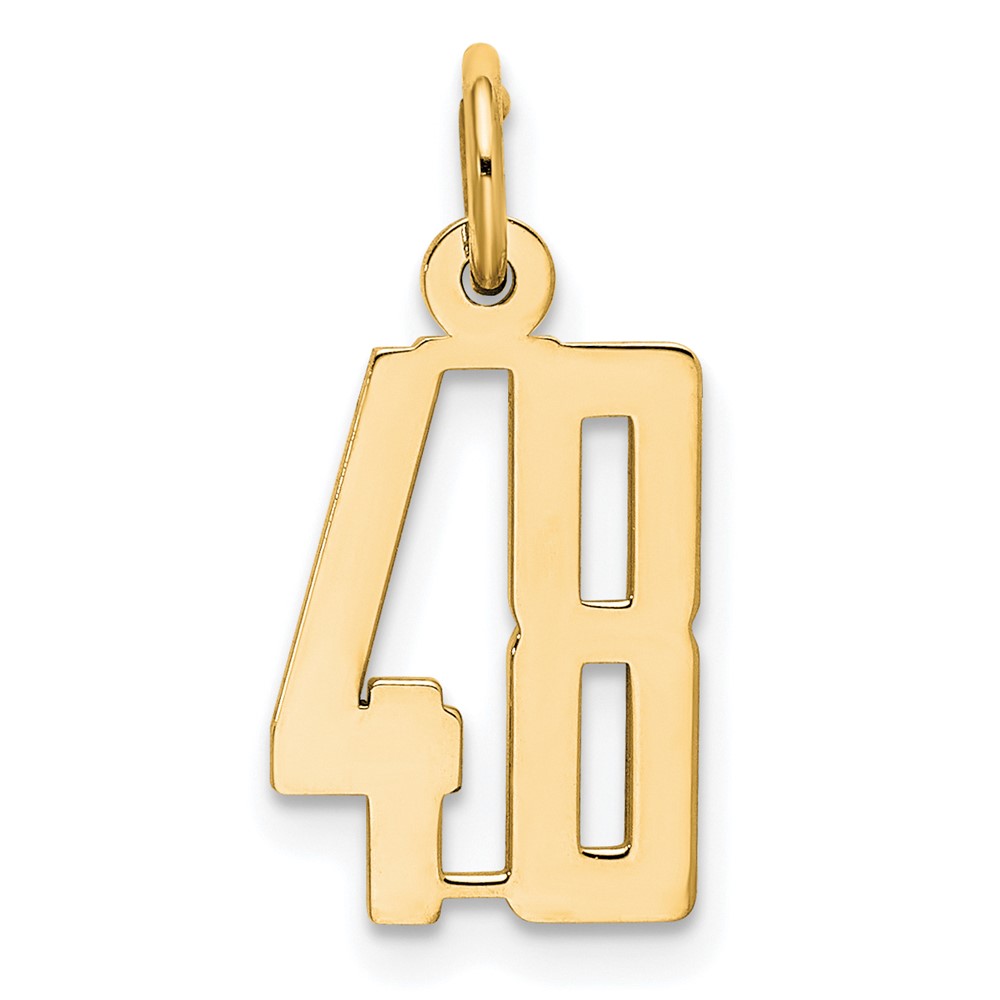 LES48.jpg 14k Small Elongated Number 48 Charm - Image 1