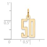 14k Small Elongated Number 50 Charm - Image 4