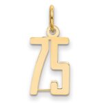 14k Small Elongated Number 75 Charm