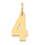 14k Medium Polished Number 4 Charm
