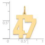 14k Medium Polished Number 47 Charm - Image 4